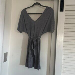 Black and White Stripes deep V neck